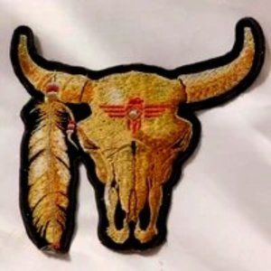Vintage Cattle Skull Feather Patch